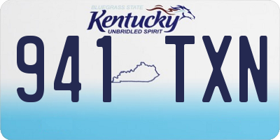 KY license plate 941TXN