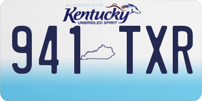 KY license plate 941TXR