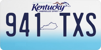 KY license plate 941TXS