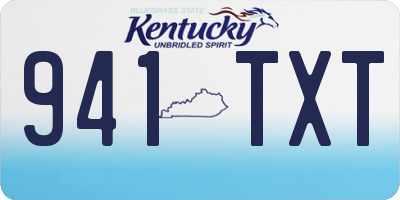 KY license plate 941TXT