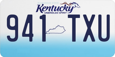 KY license plate 941TXU