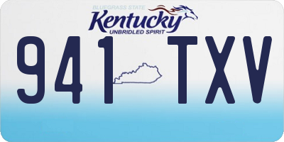 KY license plate 941TXV