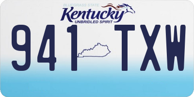 KY license plate 941TXW