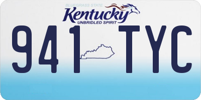 KY license plate 941TYC