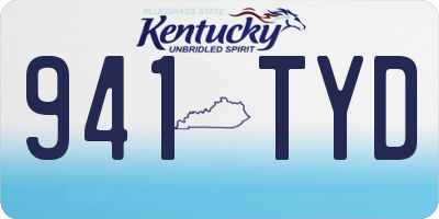 KY license plate 941TYD
