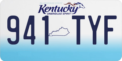 KY license plate 941TYF