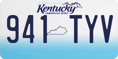 KY license plate 941TYV