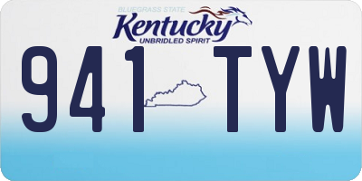 KY license plate 941TYW