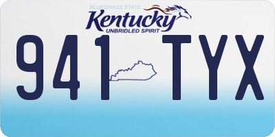 KY license plate 941TYX