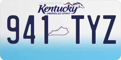 KY license plate 941TYZ
