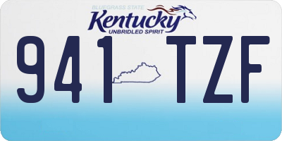 KY license plate 941TZF