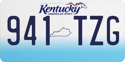 KY license plate 941TZG