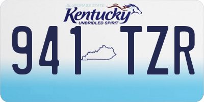 KY license plate 941TZR