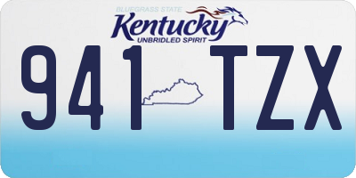 KY license plate 941TZX