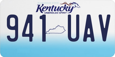 KY license plate 941UAV