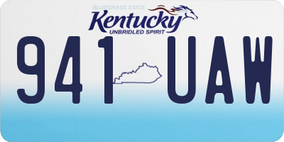KY license plate 941UAW