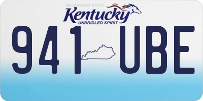 KY license plate 941UBE