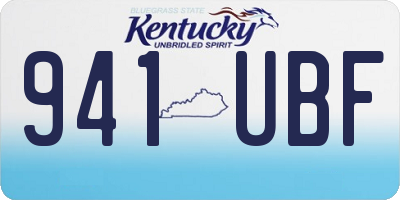 KY license plate 941UBF