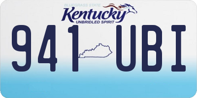 KY license plate 941UBI