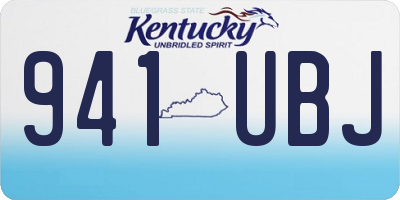 KY license plate 941UBJ