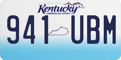 KY license plate 941UBM