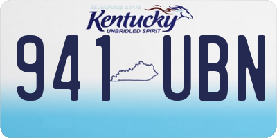 KY license plate 941UBN
