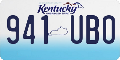 KY license plate 941UBO