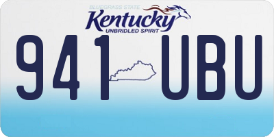KY license plate 941UBU