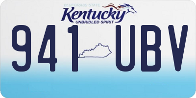 KY license plate 941UBV