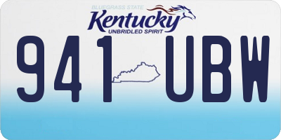 KY license plate 941UBW