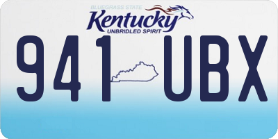 KY license plate 941UBX