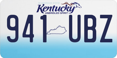 KY license plate 941UBZ