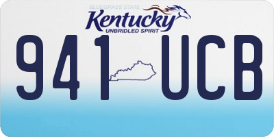 KY license plate 941UCB