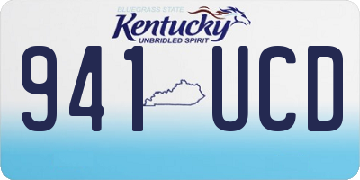 KY license plate 941UCD