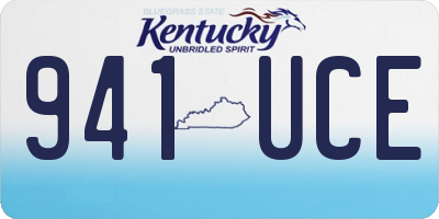 KY license plate 941UCE