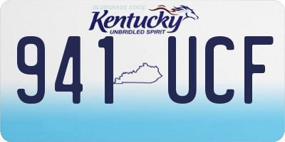 KY license plate 941UCF