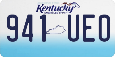 KY license plate 941UEO