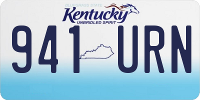 KY license plate 941URN