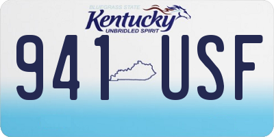KY license plate 941USF