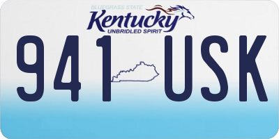 KY license plate 941USK