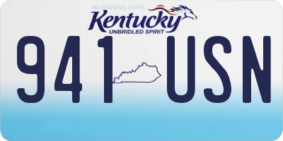 KY license plate 941USN