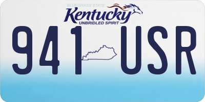 KY license plate 941USR