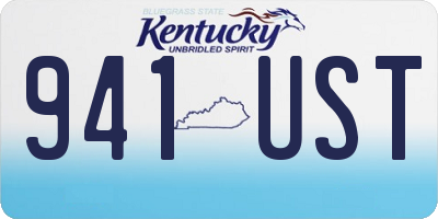 KY license plate 941UST