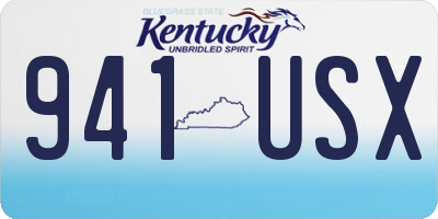 KY license plate 941USX