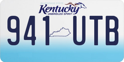 KY license plate 941UTB