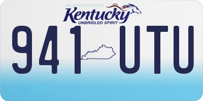 KY license plate 941UTU