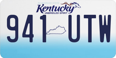 KY license plate 941UTW