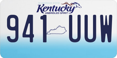 KY license plate 941UUW