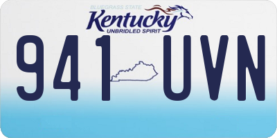 KY license plate 941UVN