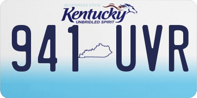 KY license plate 941UVR